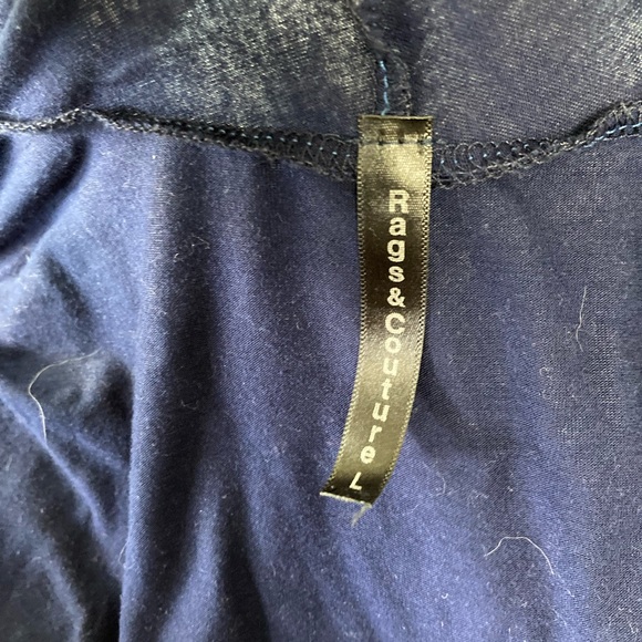 Rags and Couture, Size L, 97% rayon, 3% spandex, navy. - Picture 3 of 4